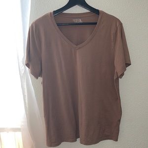 Tan V Neck Woman’s Tee